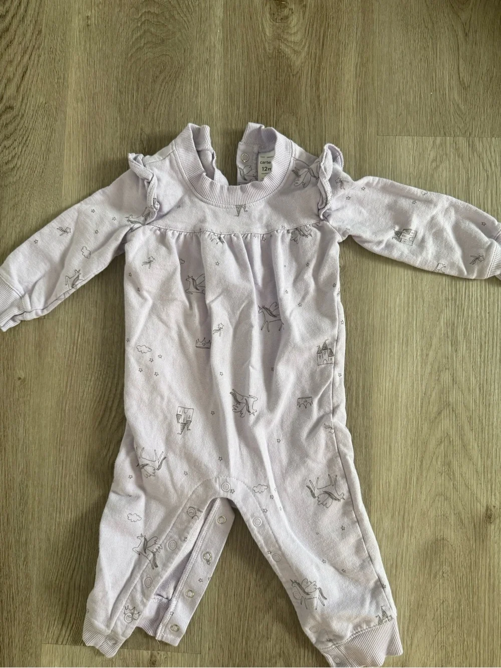 Carter's Light Lavender One-Piece Bodysuit with Ruffle Shoulders